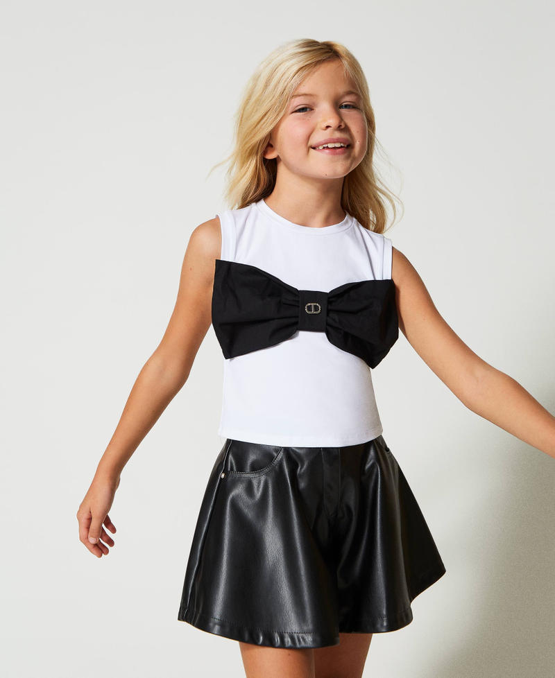 Top with maxi poplin bow