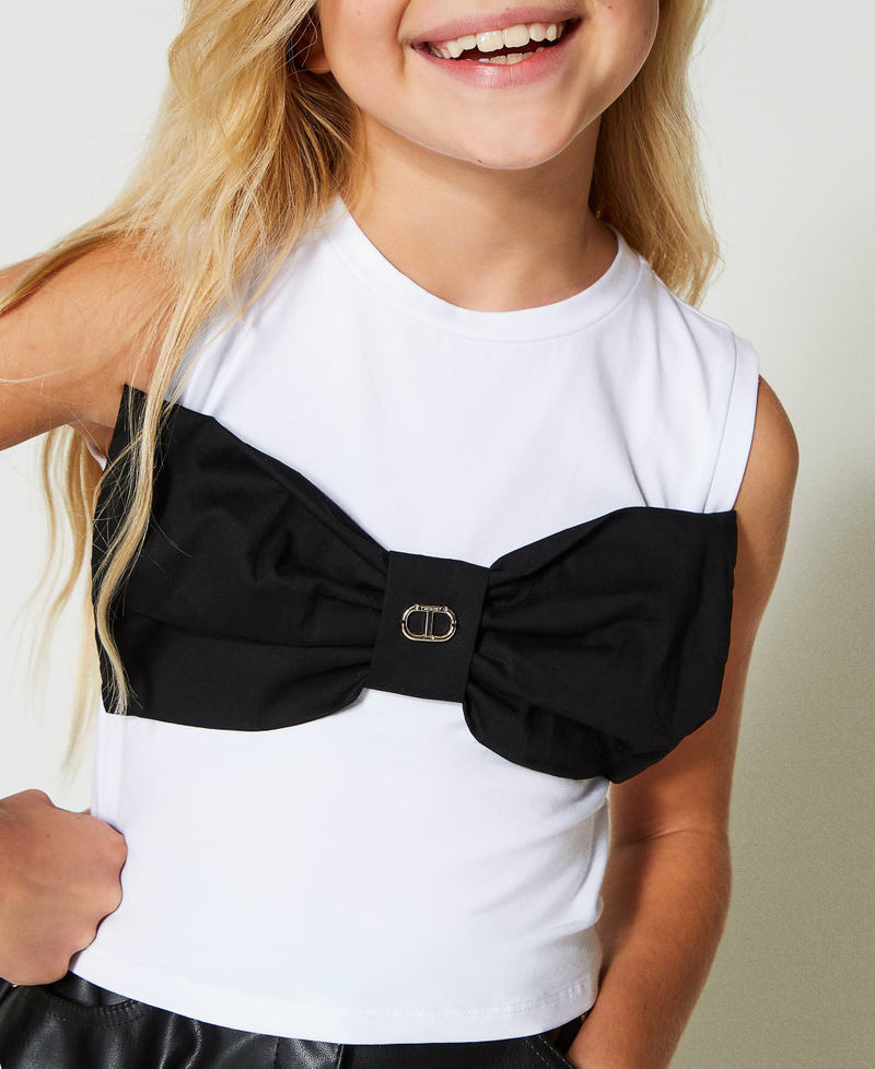 Top with maxi poplin bow