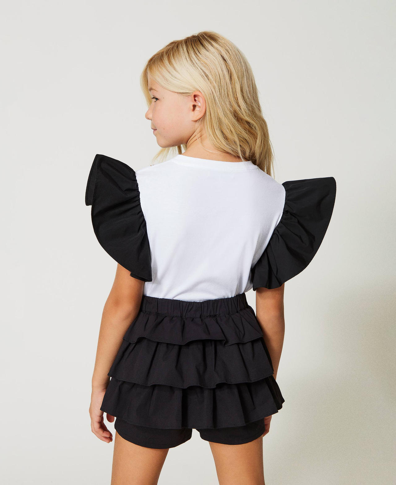 Volantshorts aus Popeline