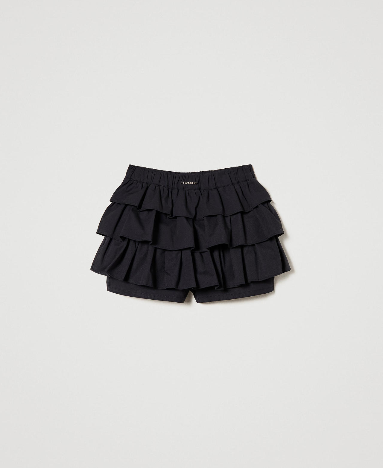Short en popeline avec volants
