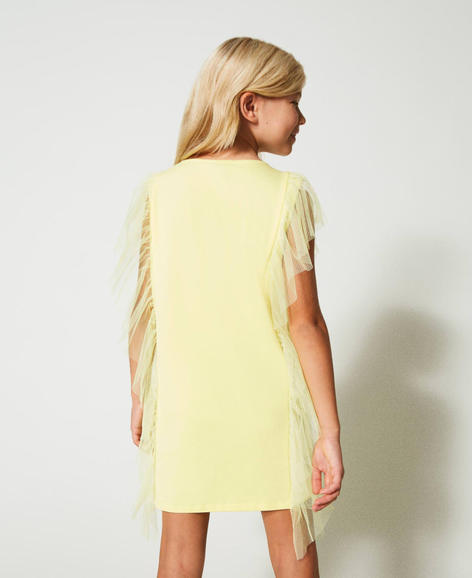 Robe courte avec tulle fronc&eacute;