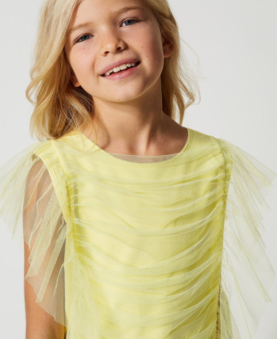 Robe courte avec tulle fronc&eacute;