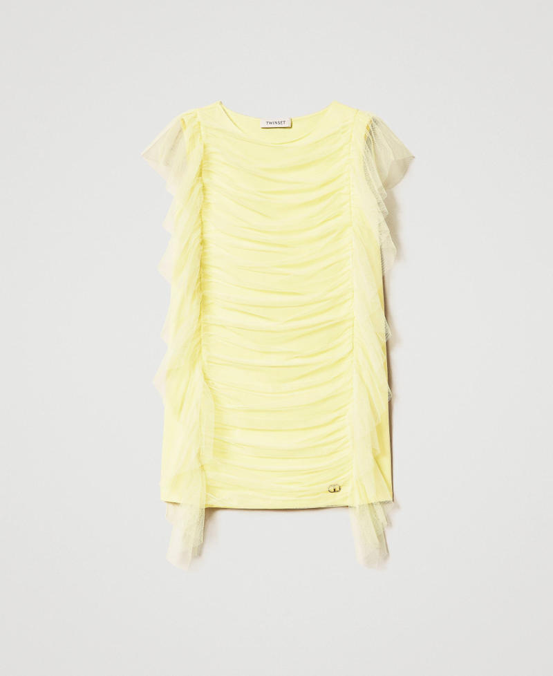 Robe courte avec tulle fronc&eacute;