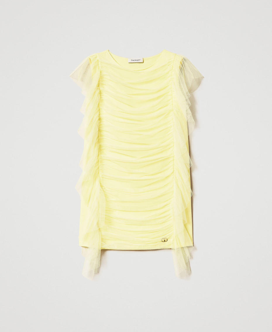 Robe courte avec tulle fronc&eacute;