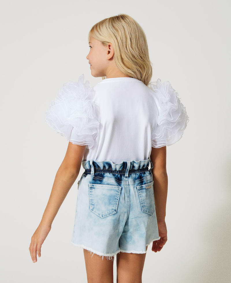 T-shirt with tulle sleeves
