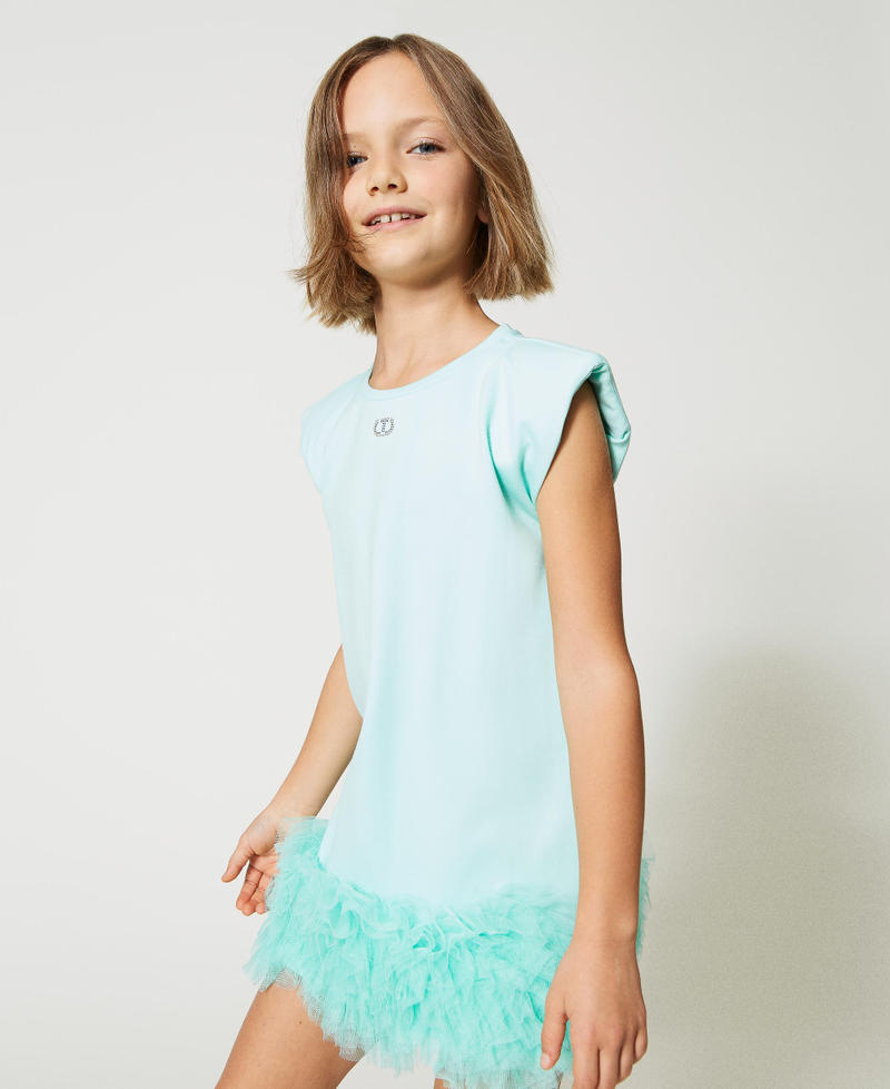 Robe courte avec bretelles et volants en tulle
