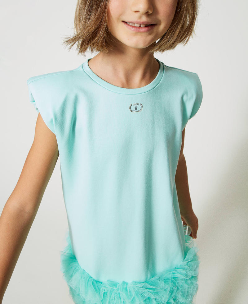 Robe courte avec bretelles et volants en tulle