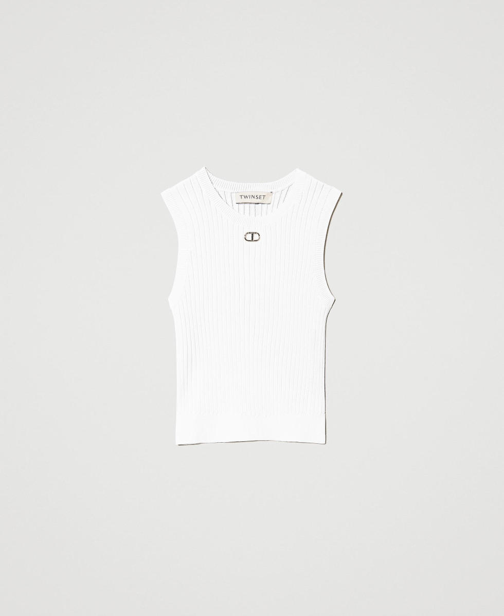 Fitted top with Oval T Meringue Girl 231GJ3405_00366_0S