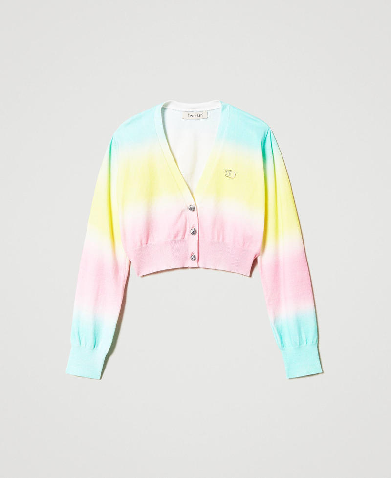 Cardigan with fadeout print Multicolour Minty Milk / Pastel Pink / Lime Green Girl 231GJ3462-0S
