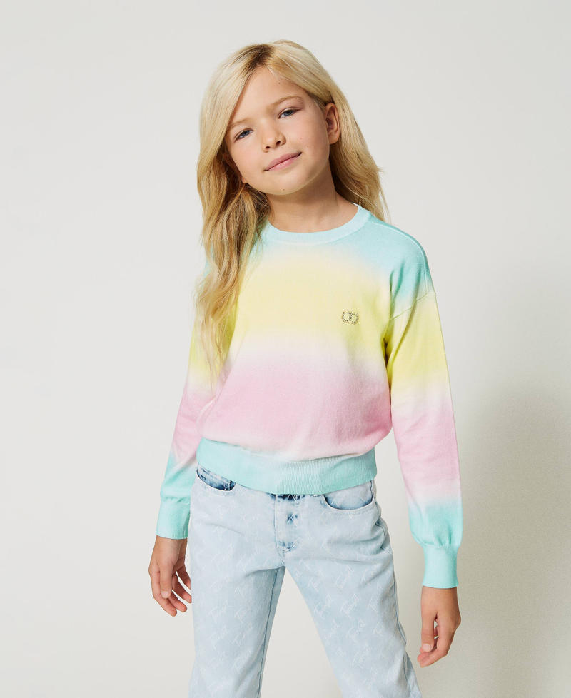 Jumper with fadeout print Multicolour Minty Milk / Pastel Pink / Lime Green Girl 231GJ3463-01