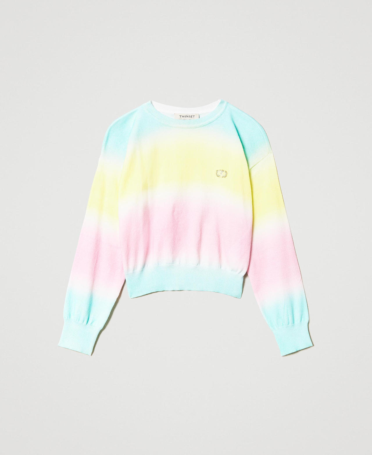 Jumper with fadeout print Multicolour Minty Milk / Pastel Pink / Lime Green Girl 231GJ3463_10420_0S