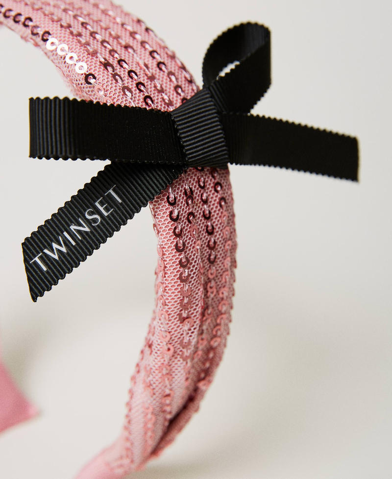 Headband with sequins and logo Pastel Pink Girl 231GJ4740_10375_02