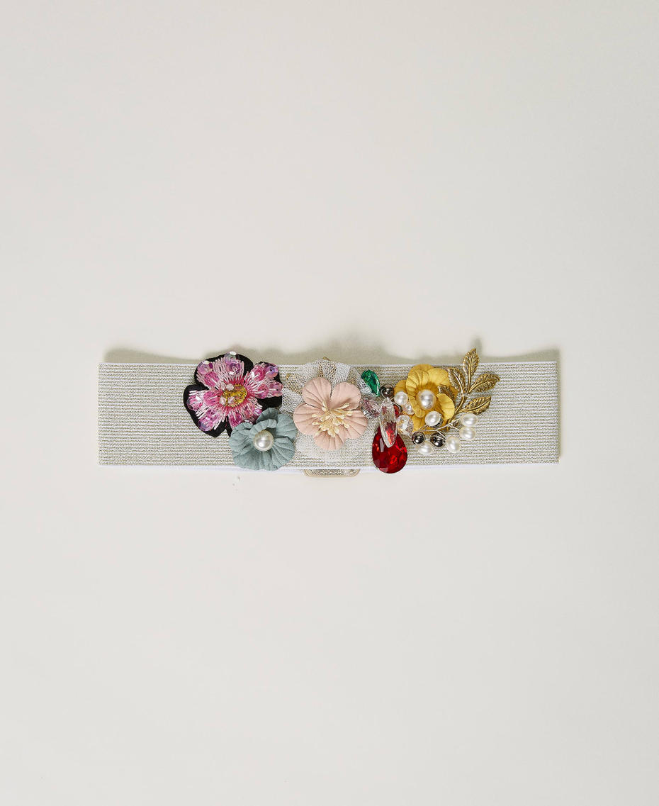 Belt with multicolour flowers