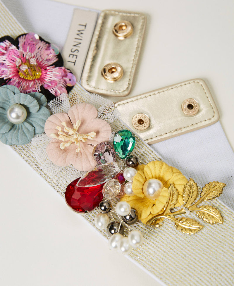 Belt with multicolour flowers