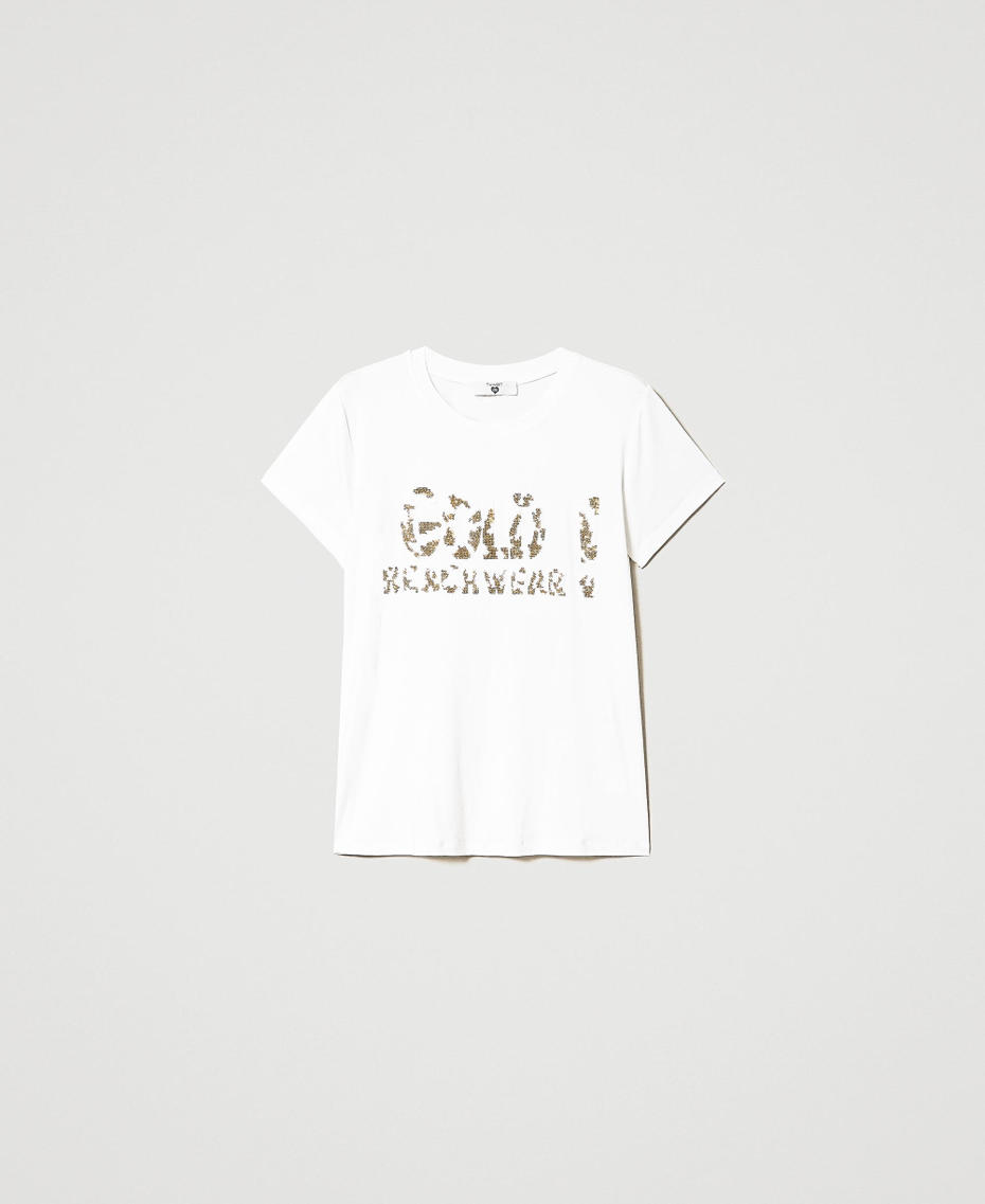 T-shirt with sequin embroidery