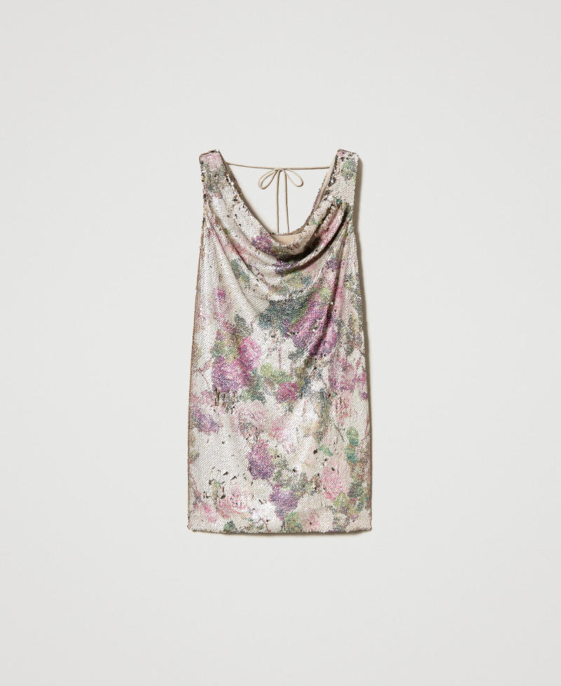 Платье, полностью расшитое пайетками, с цветочным узором Принт Розы Пайетки женщина 231LB23CC-0S