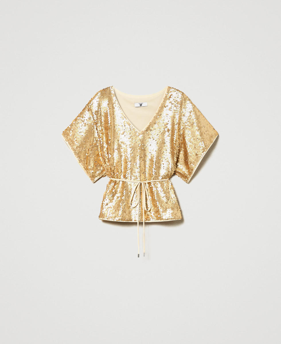 Blusa con paillettes sale