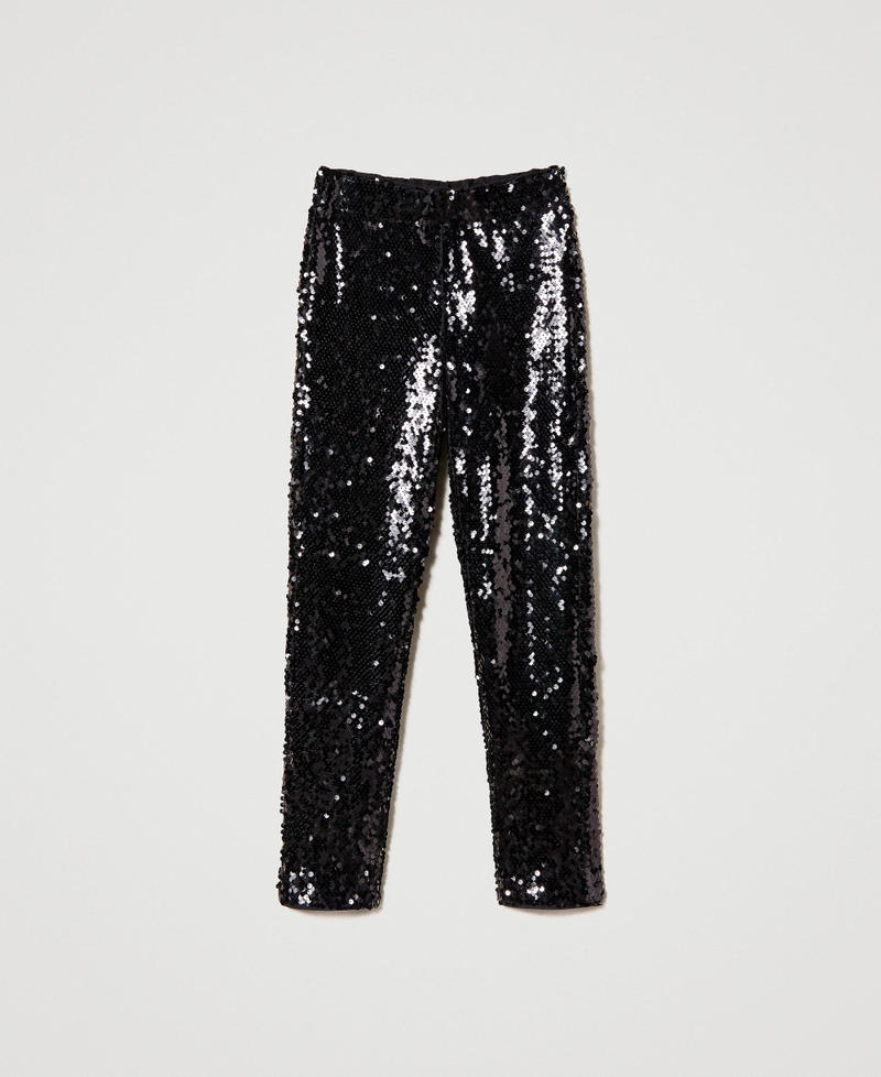 Full sequin trousers Pale Gold Woman 231LB24BB-0S