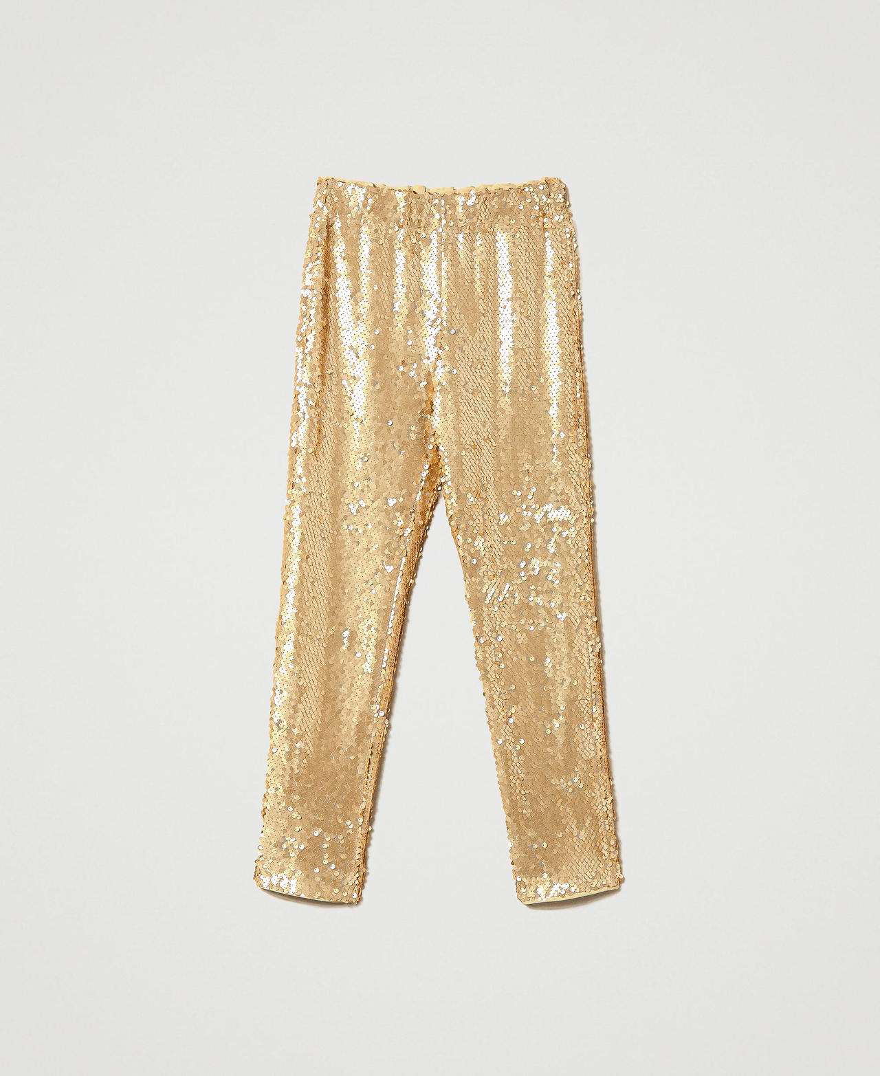 Full sequin trousers Pale Gold Woman 231LB24BB-0S