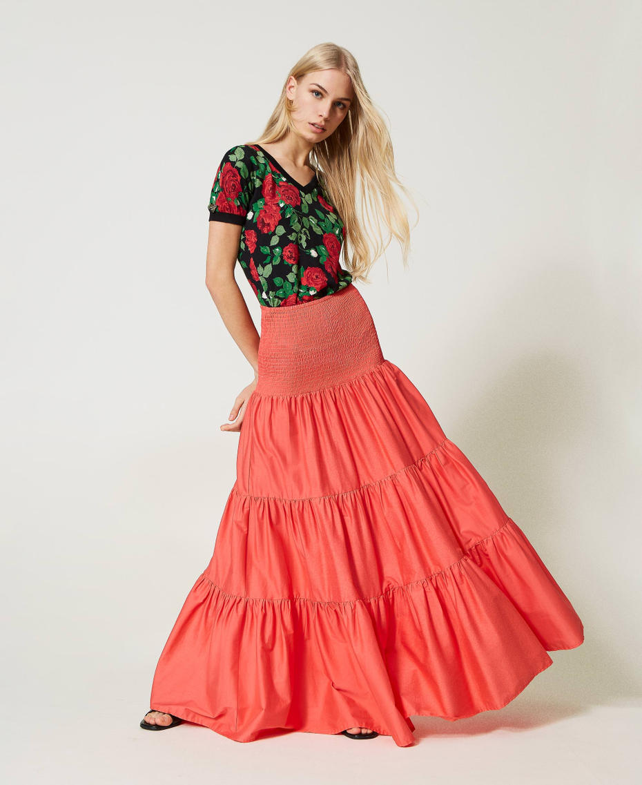 Abito-gonna in popeline Rosa "Flamingo" Donna 231LB2ACC_10367_01