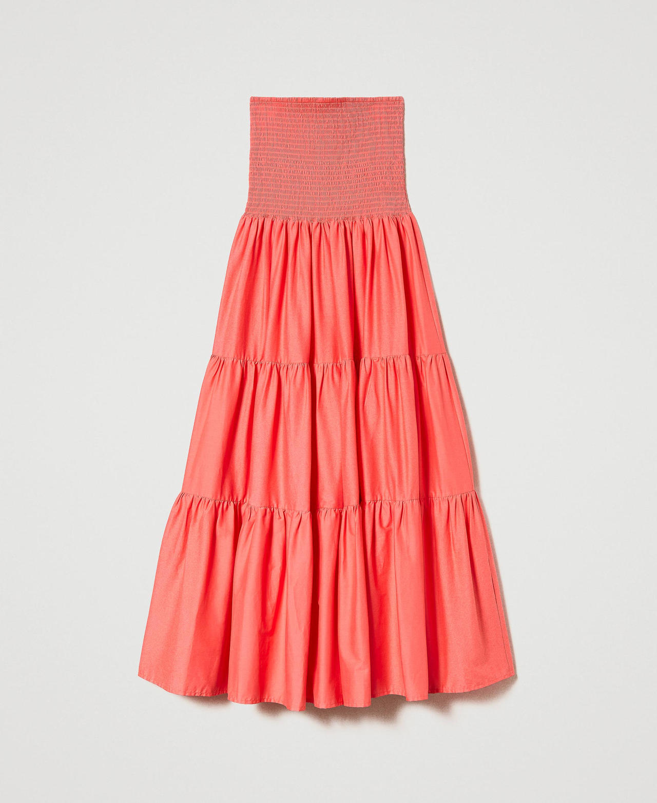 2-in-1-Kleid aus Popeline Flamingorosa Frau 231LB2ACC-0S
