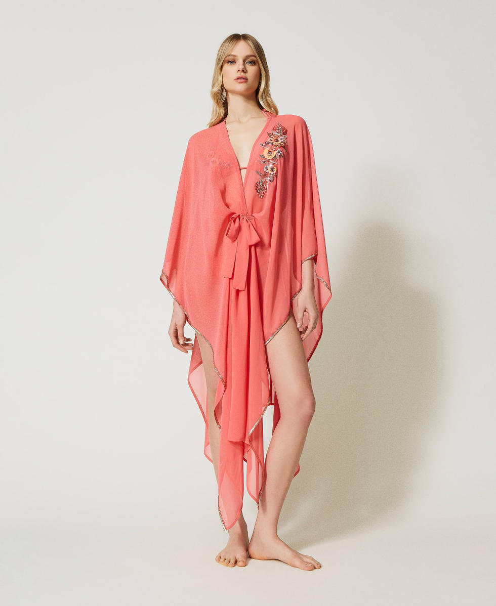Georgette kaftan with embroideries