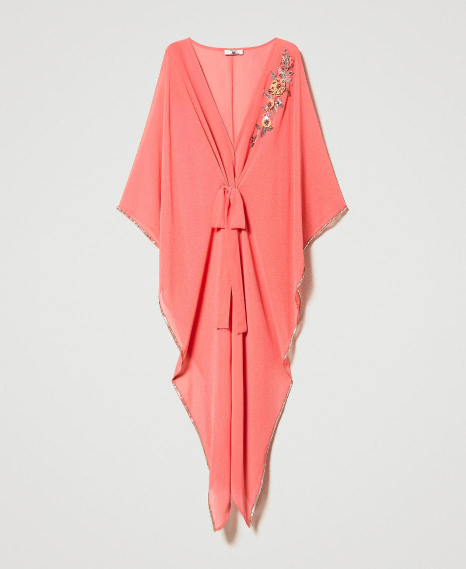 Платье-кафтан из жоржета с вышивкой Розовый "Фламинго" женщина 231LB2CCC-0S