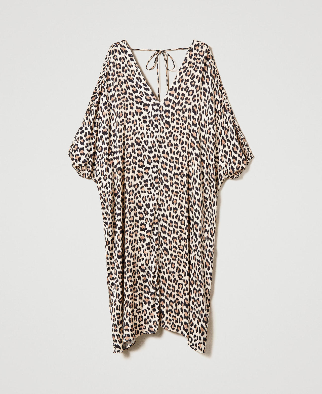 Animal print satin kaftan