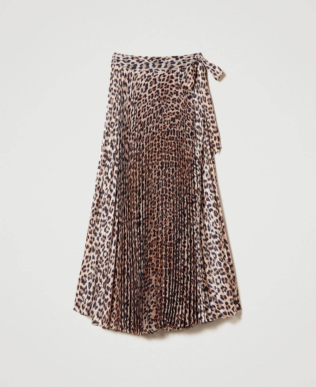 Gonna lunga in georgette con lurex Stampa Leopardo Natural Donna 231LB2DTT_10323_0S
