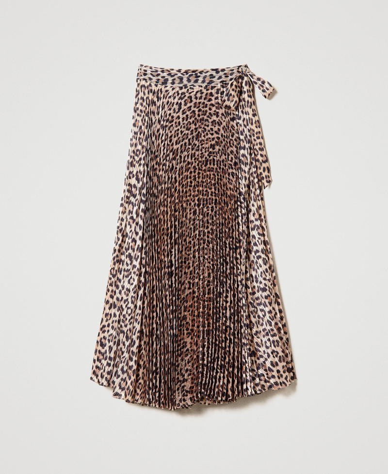 Gonna lunga in georgette con lurex Stampa Leopardo Natural Donna 231LB2DTT_10323_0S