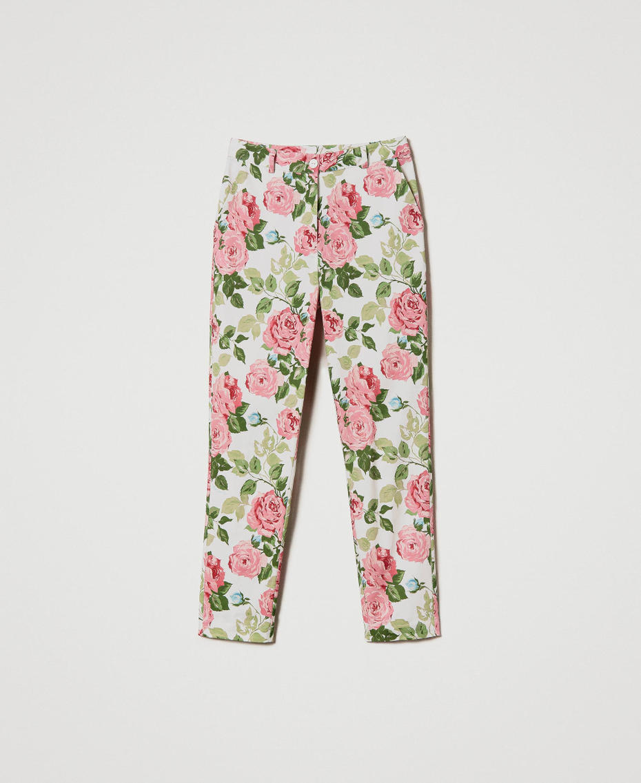 Hose mit Rosenprint