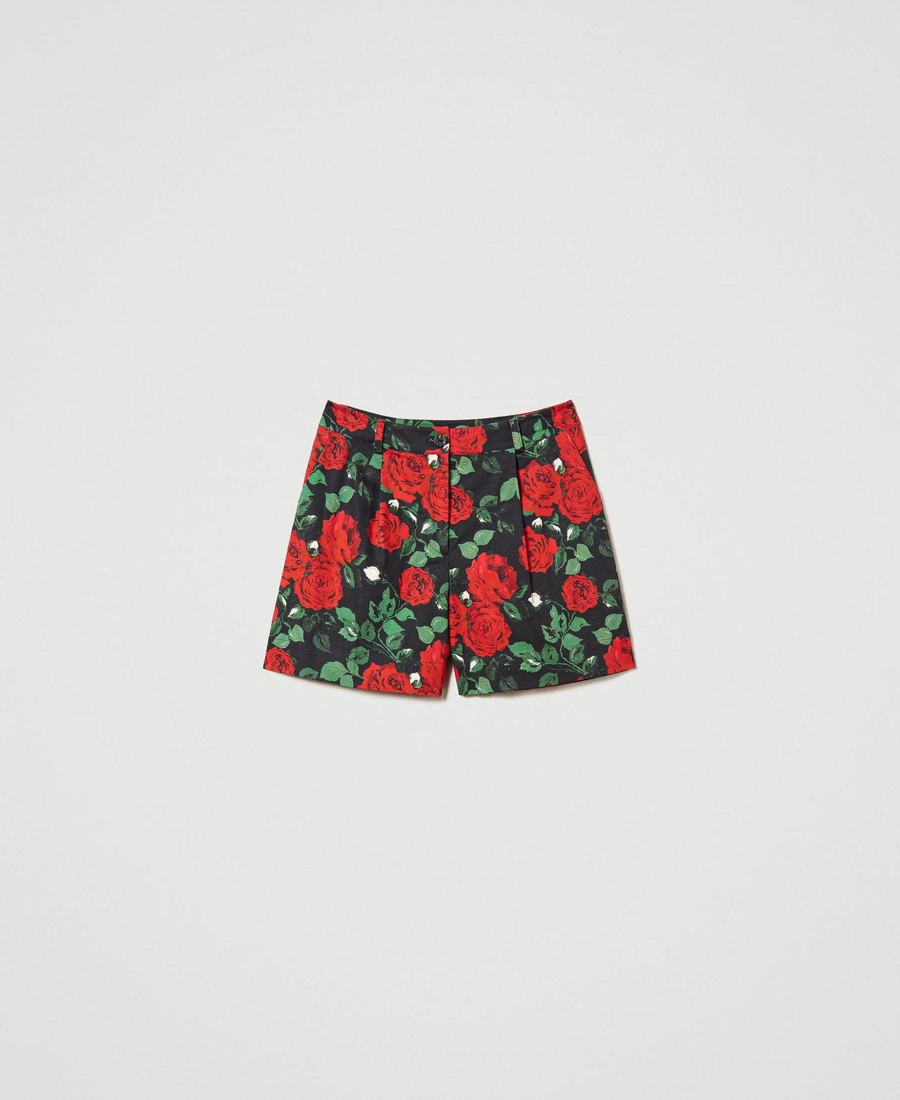 Shorts with rose print Large Rose Print Woman 231LB2FBB-0S