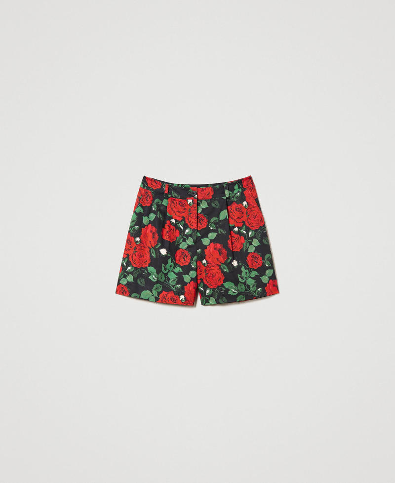 Shorts with rose print