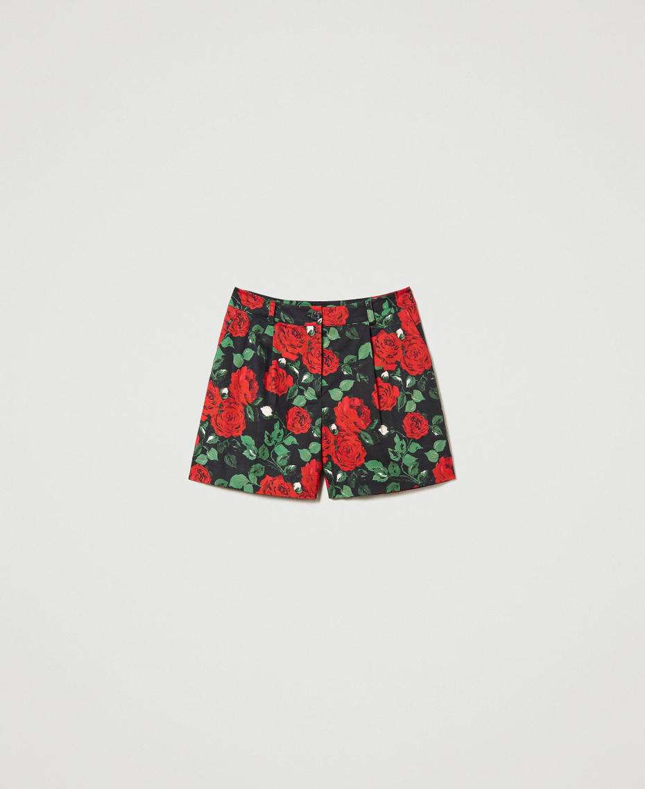 Shorts with rose print