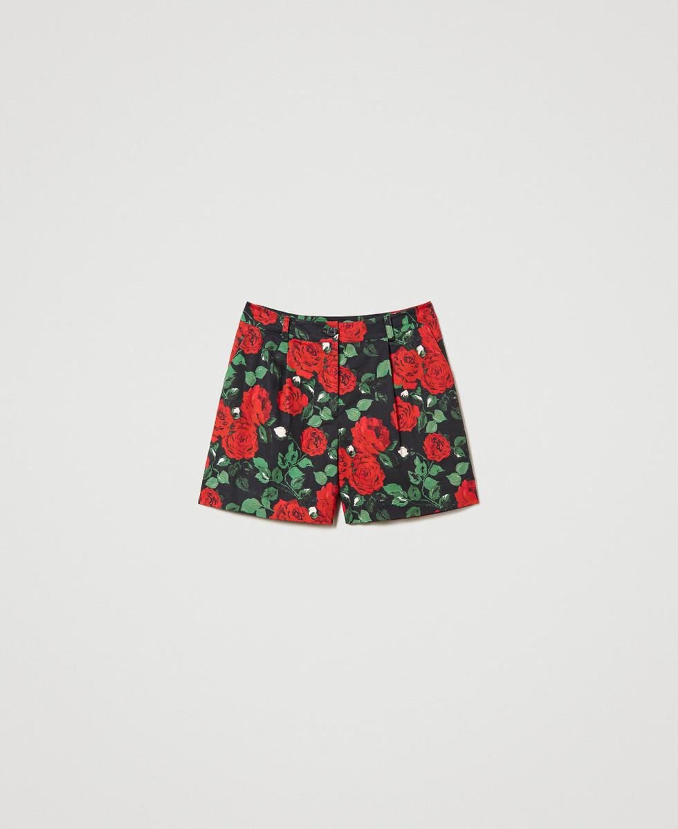 Shorts mit Rosenprint