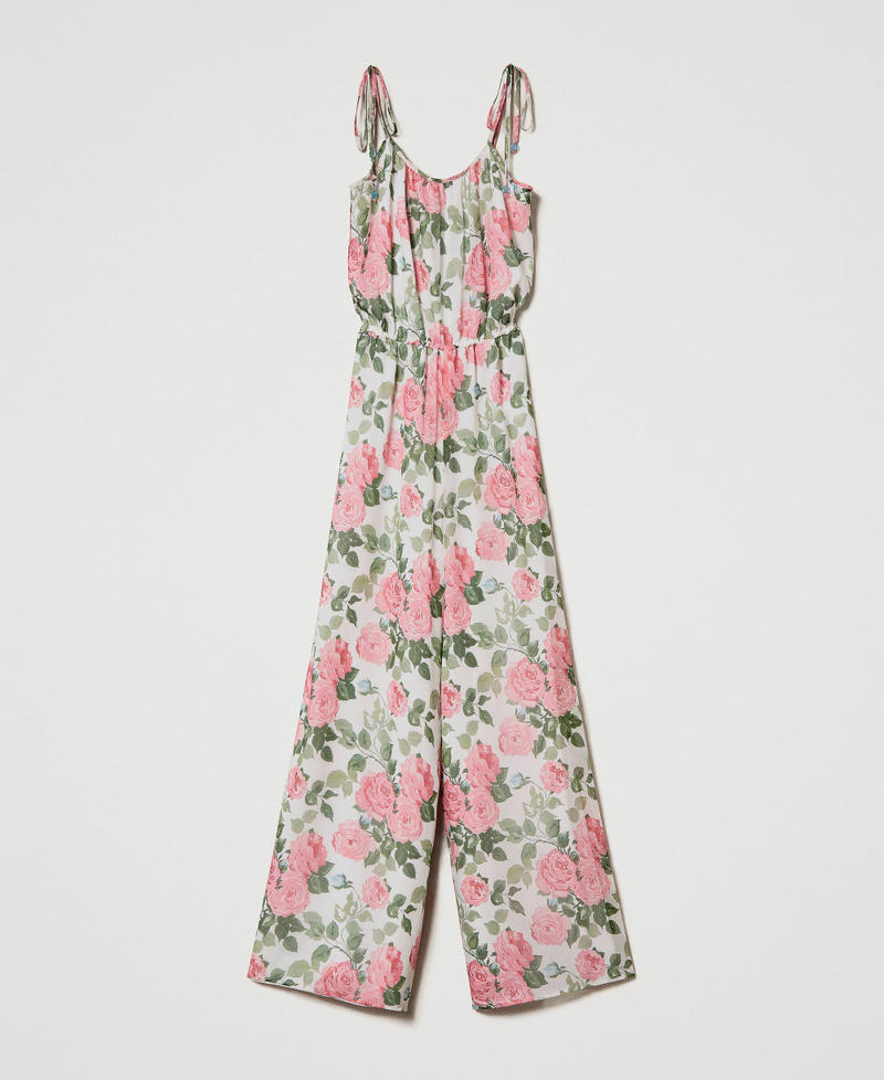 Creponne jumpsuit with rose print