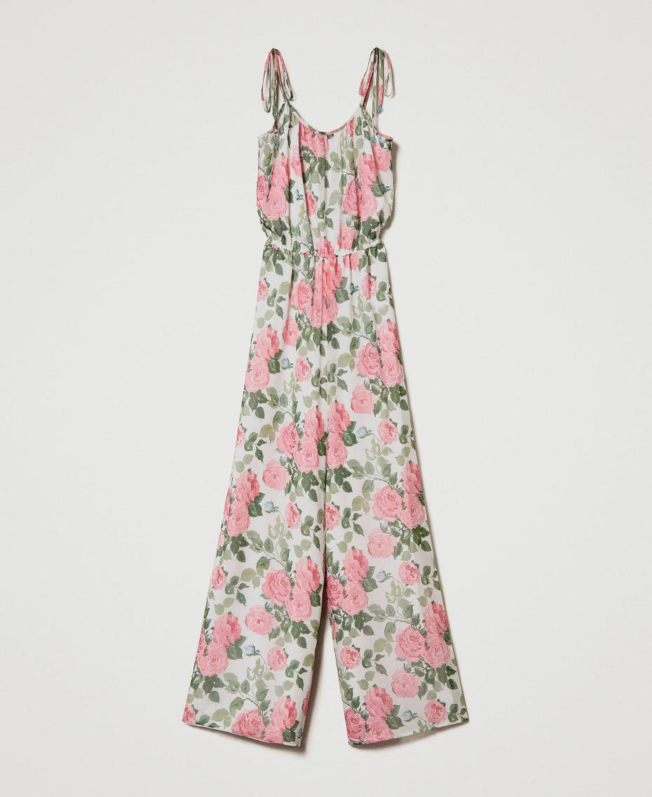Creponne jumpsuit with rose print