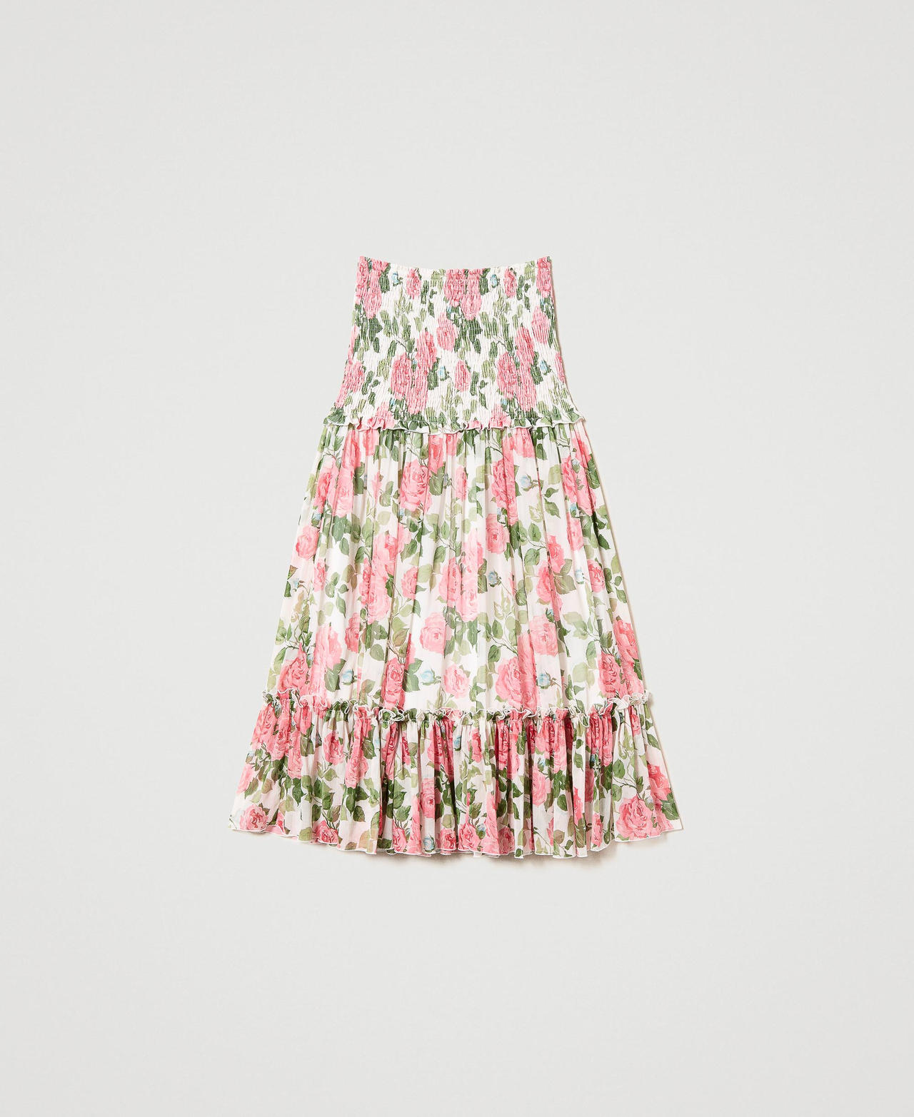 Rose print skirt-dress