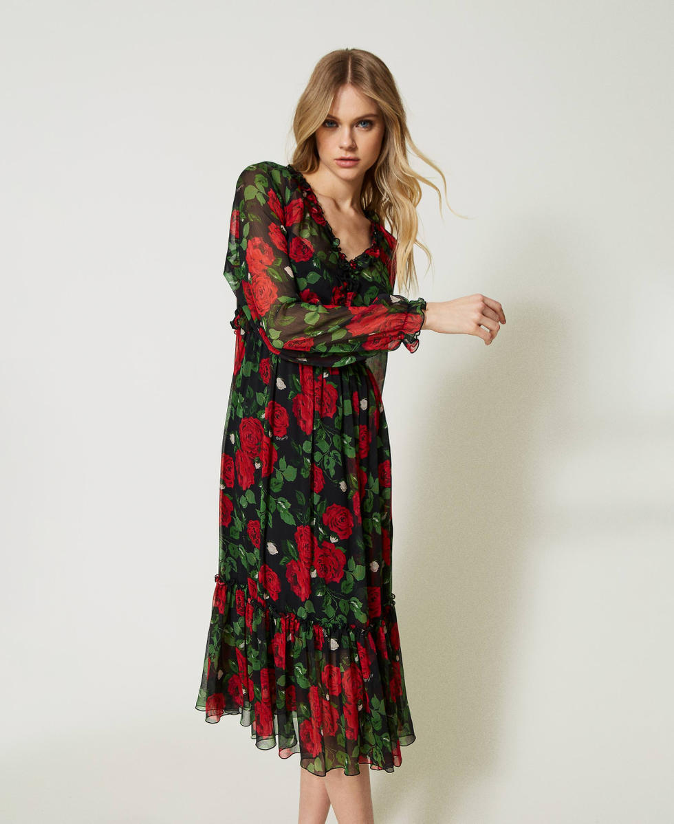 Patterned midi dress clearance