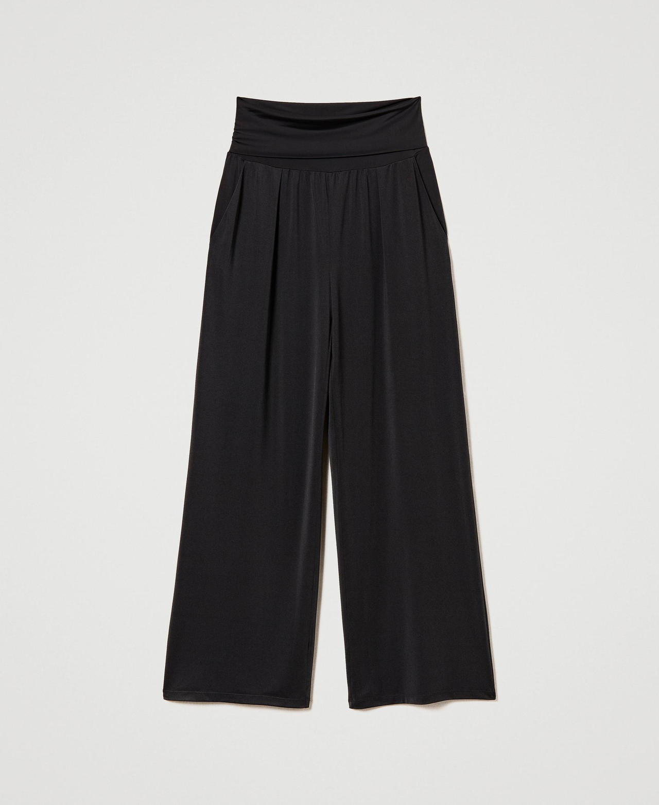 Pantalones amplios con banda alta Negro Mujer 231LB2GBB-0S