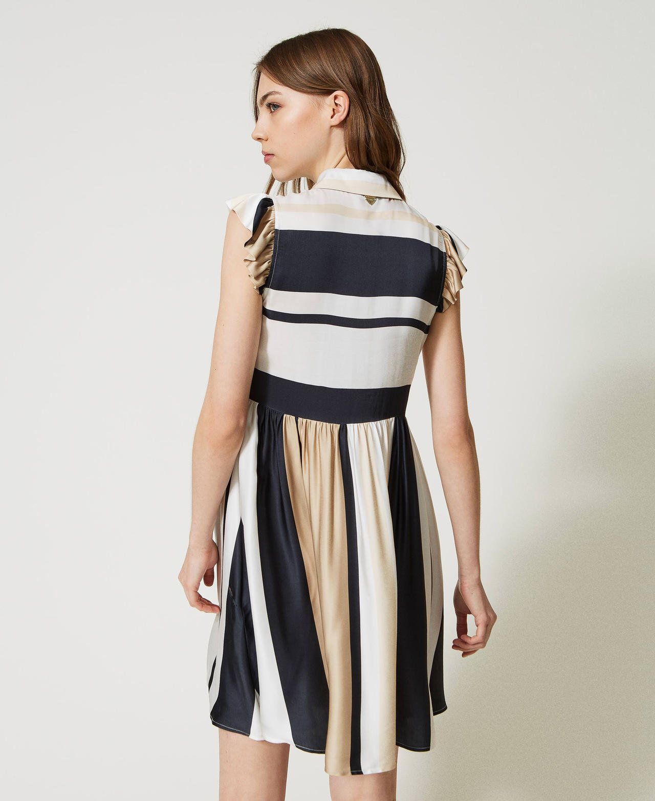 Mango black and white striped dress deals