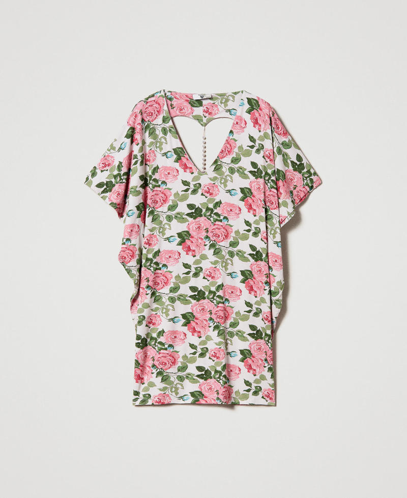 Short dress with rose print