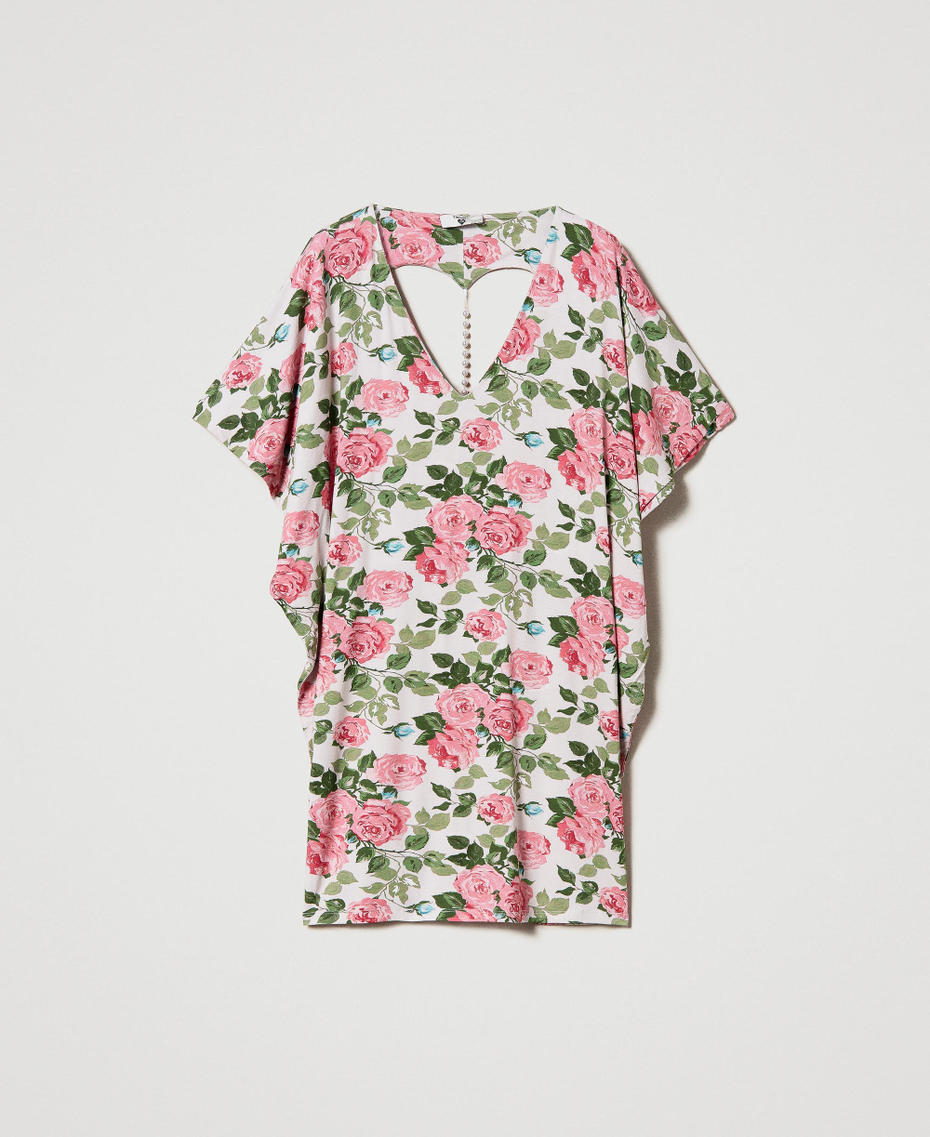 Short dress with rose print