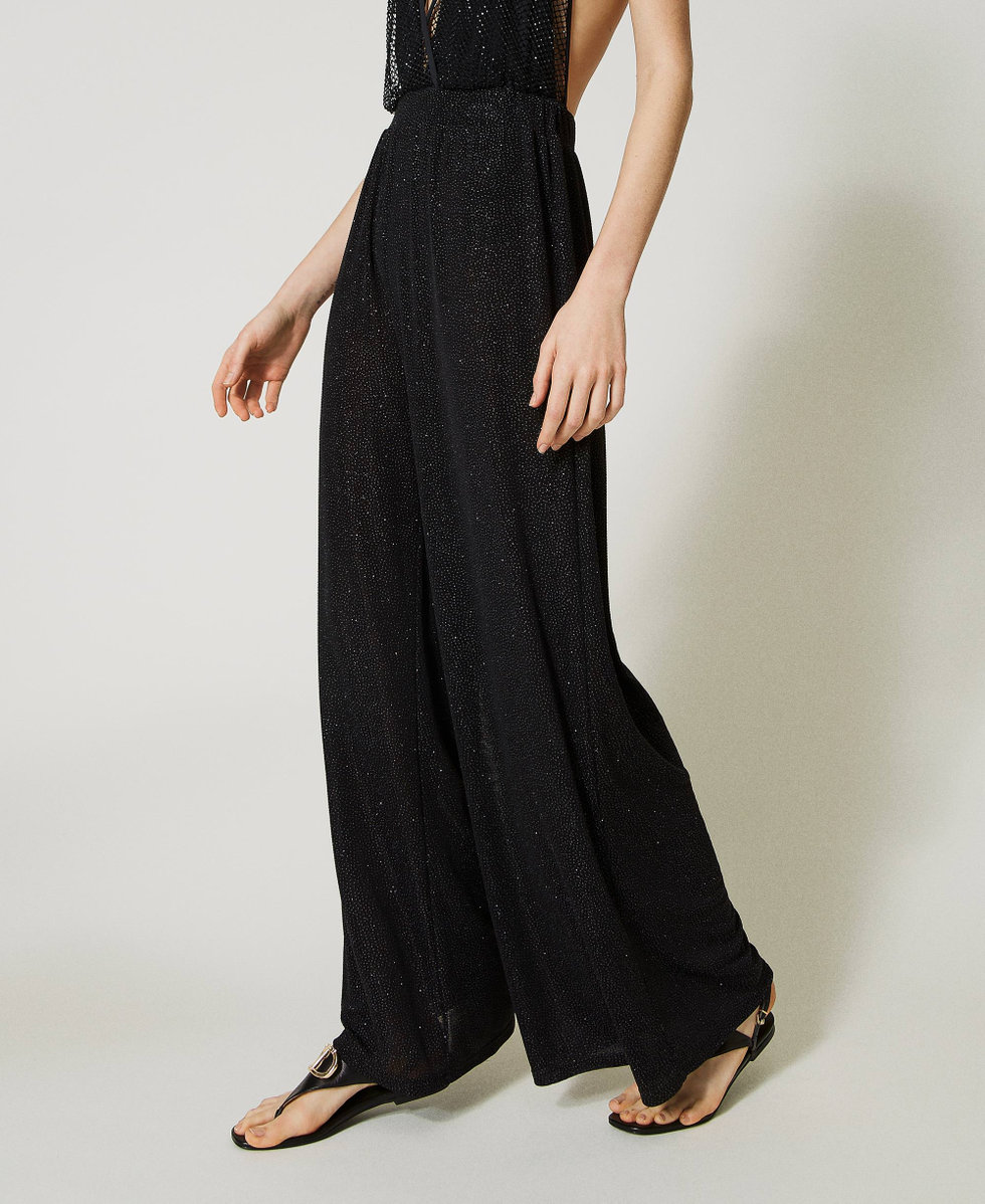 Pantaloni a palazzo con elastico Donna Nero TWINSET Milano