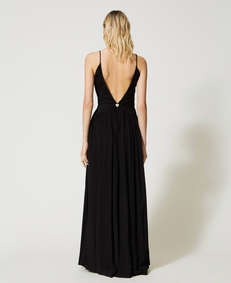 Robe Longue Femme Fantaisie Florale Avec Corpail Noir - Taille 52, Neuve Sans étiquette
