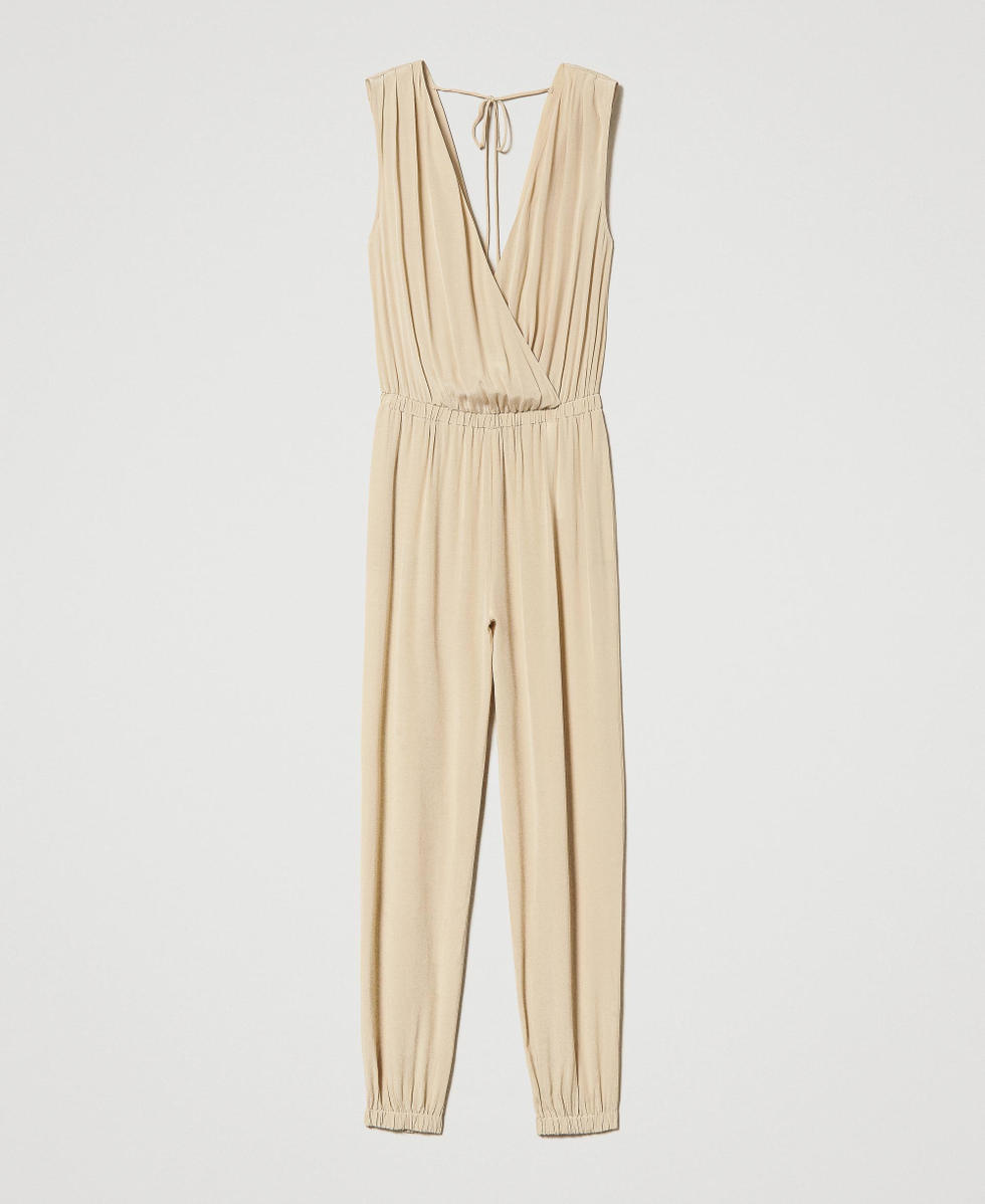 Combinaison avec profonde encolure Femme, Noir | TWINSET Milano