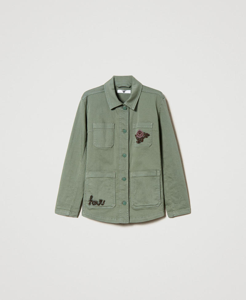 Bull safari jacket with embroidery
