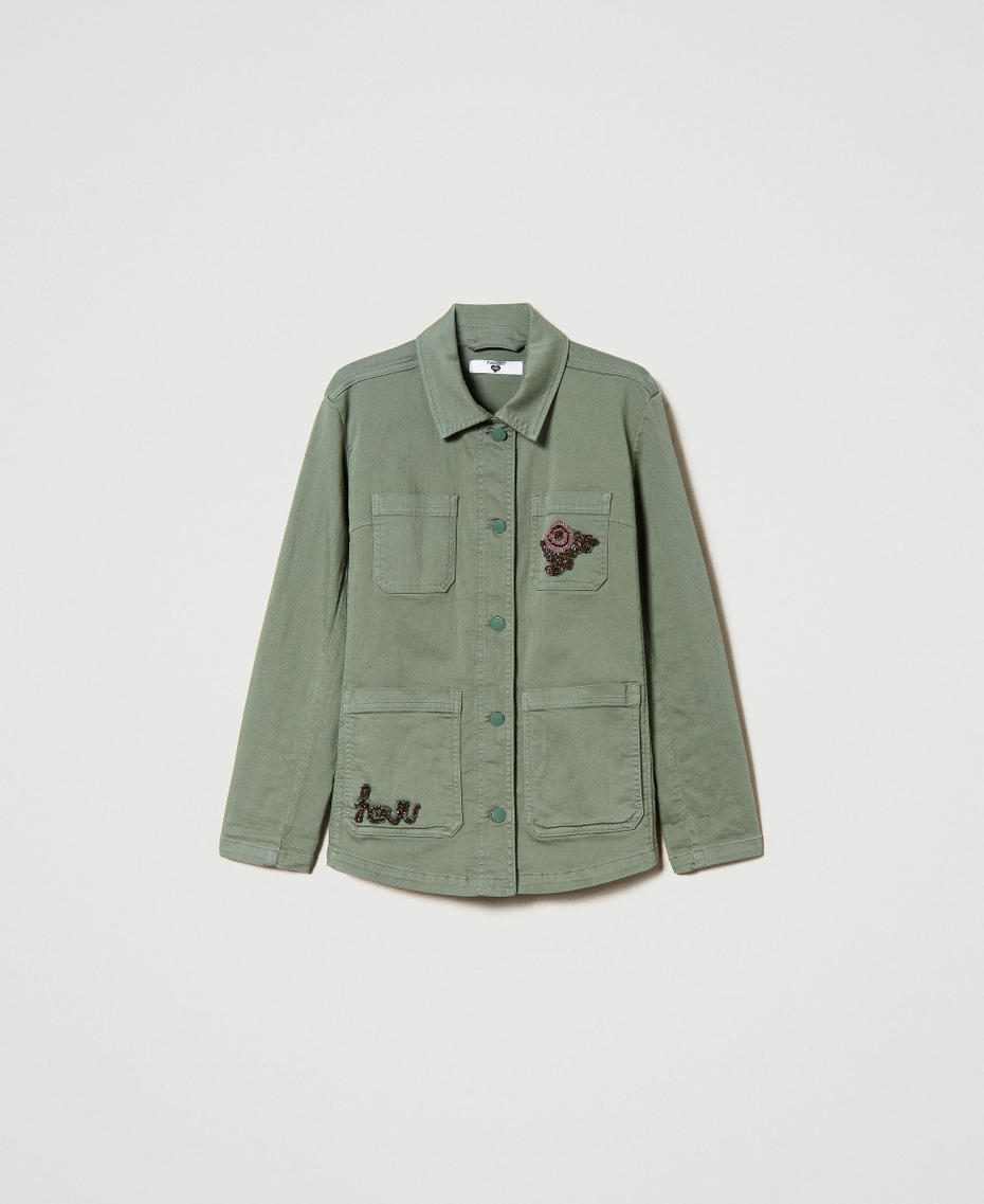 Bull safari jacket with embroidery