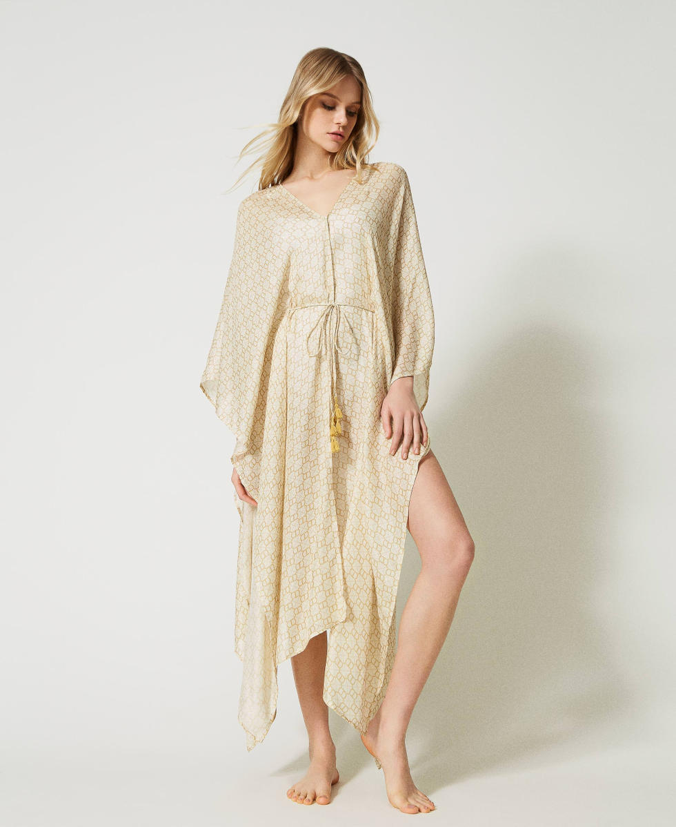 Caftan long avec Oval T jacquard