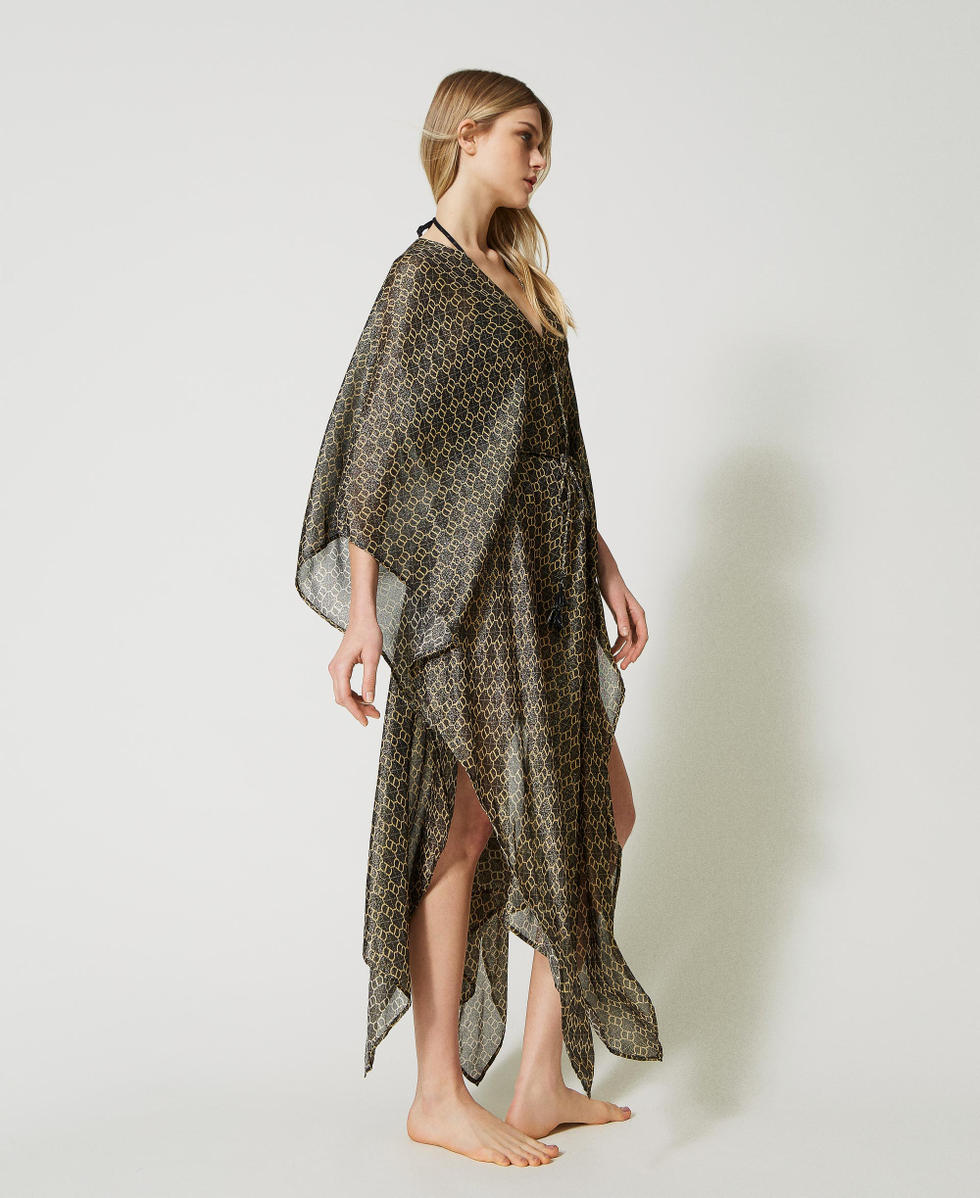 注目ショップ Woman, T Oval jacquard with kaftan Long Black Milano TWINSET | ワンピース